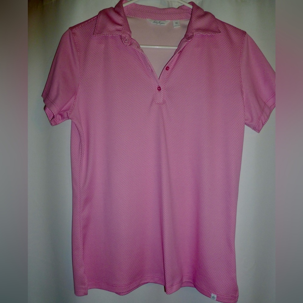 Lady Hagen Pink Textured Golf Polo